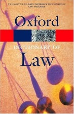 A Dictionary of Law (Oxford Paperback Reference) By Elizabeth A .9780198607564