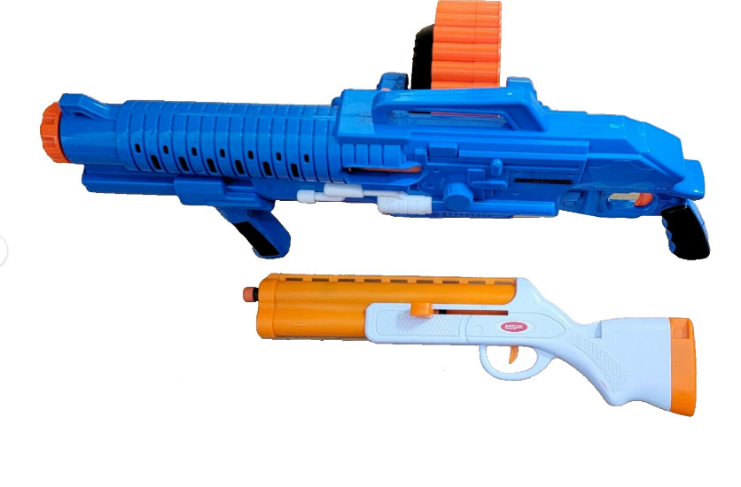 Lot of 2 Dart Guns Sidewinder Pump Action Dart Blaster Majik