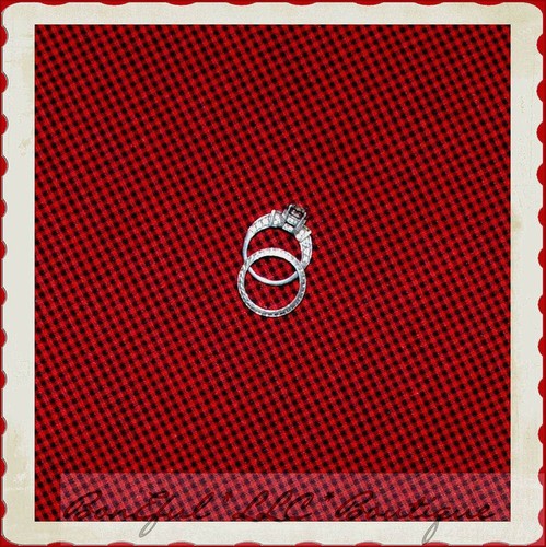 BonEful Fabric FQ Cotton VTG Red Black Gingham USA Stripe Log Cabin Hunt Country - Picture 8 of 11
