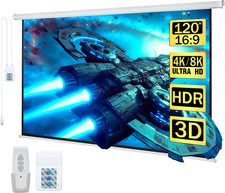 120" Motorized Projector Screen Electric Diagonal Automatic Projection 16:9 HD M
