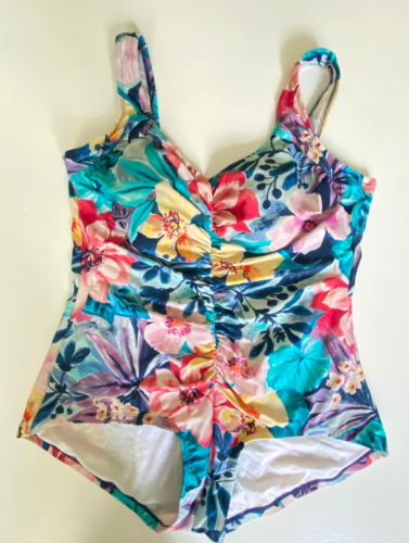 Maxine Of Hollywood Women's One Piece Swim Suit size 22W floral - Foto 1 di 20