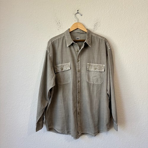 NWT NSF L/S Cargo Button-Up Shirt Boxy Oversized in Sage Green Sz M W8246