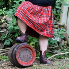 Kilt Männer Schottenrock M - 4XL Gothic Schotte Metal Festival Karo schwarz rot