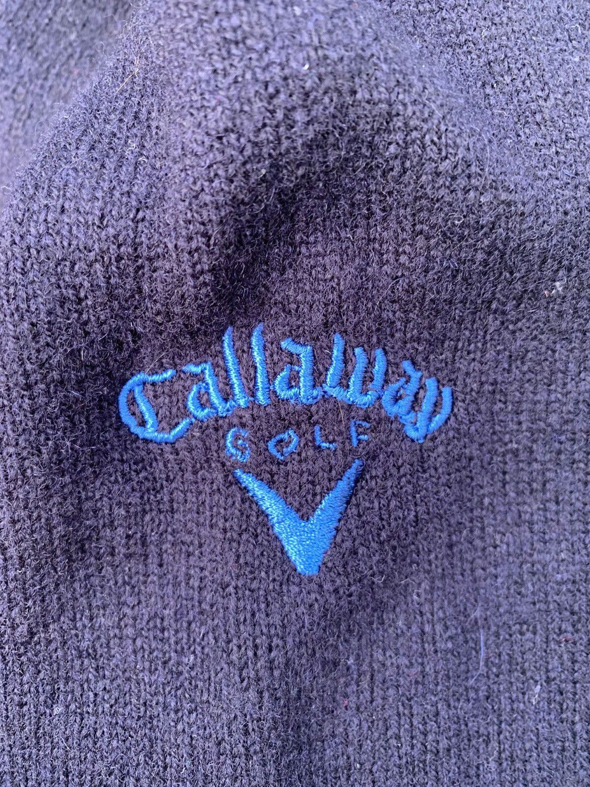 Callaway Jumper Large Mens Lambswool Pullover Navy Made In Scotland