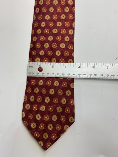 Ermenegildo Zegna Men's Silk NECK Tie made in Italy Red/Maroon - Picture 7 of 8