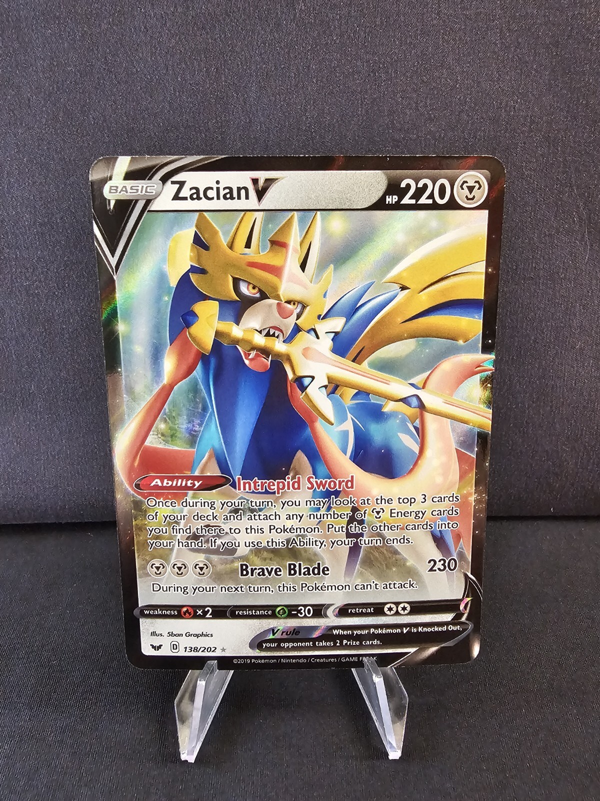 Pokemon TCG Zacian V 138/202 Sword & Shield Base Set Ultra Rare