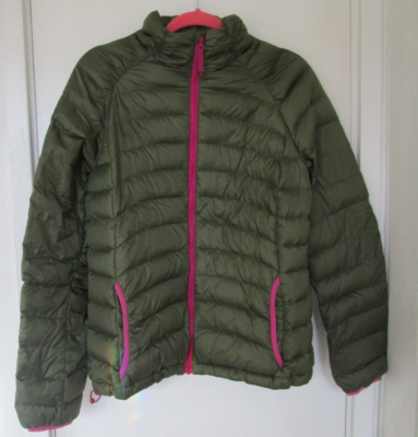 トゥルー Women's PRANA Packable Nylon Down Jacket Olive Green RN 124977