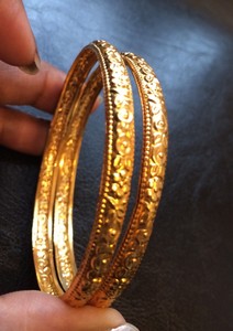 Real solid gold bangles for women
