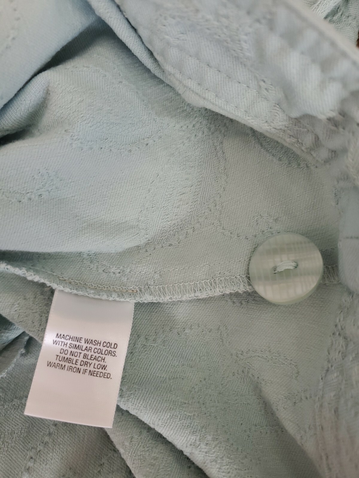 Classic Elements soft turquoise green Floral Text… - image 3