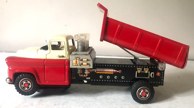 NOMURA BATTERIEBETRIEBENER TINPLATE GMC DUMP TRUCK 1950s MYSTERY ACTION WORKING VGC