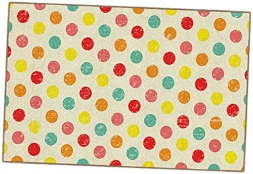 Schoolgirl Style Vintage Circus Polka Dots Classroom Area Rug for 5'x7'6"