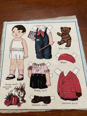 Aunt Lindy s Paper Dolls Blue Hill Fabric Doll & outfits & Hats Felt Back