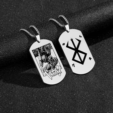 Berserk Silver Dog Tag Necklace Gifts For Teens Kids Men Women  Decor
