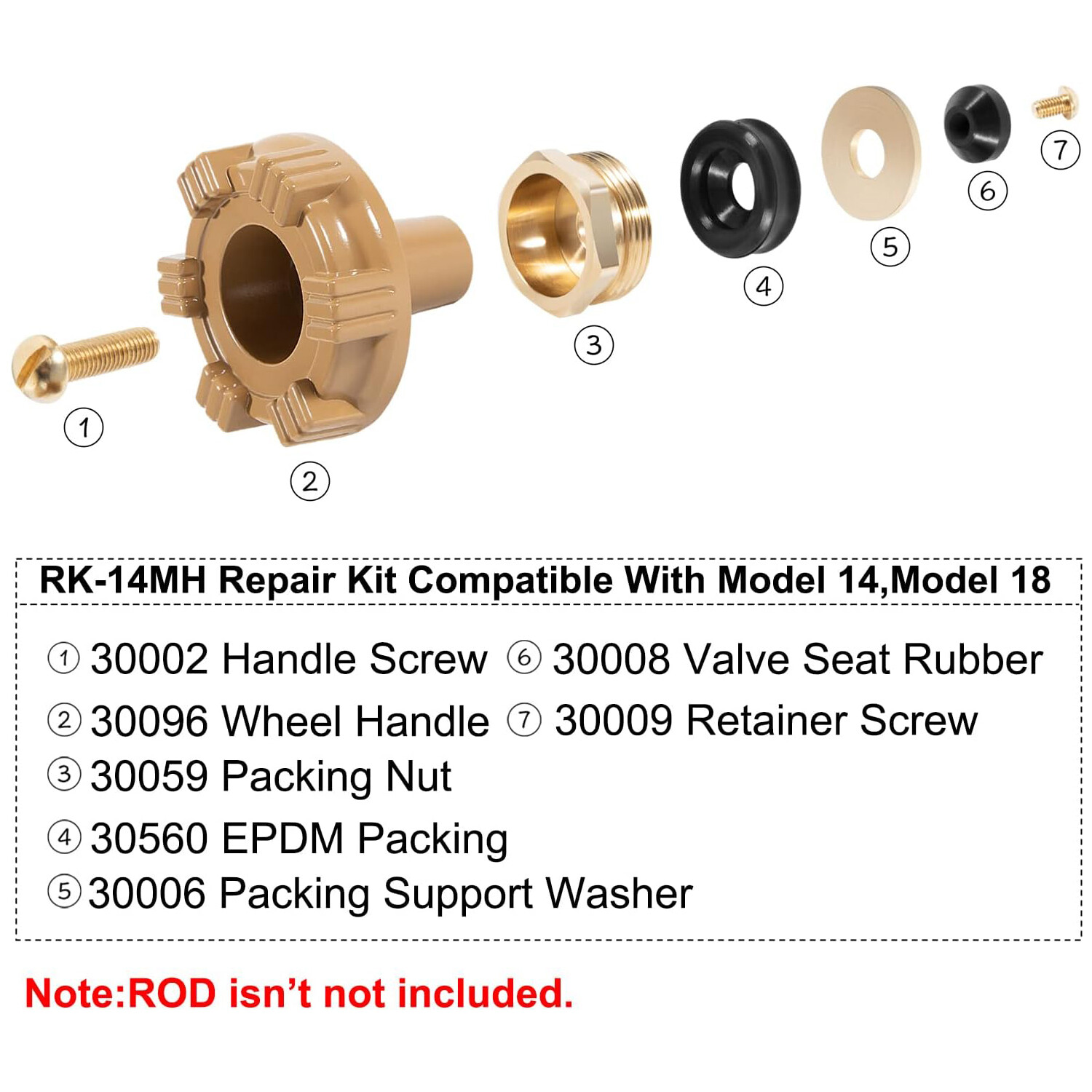 RK-14MH Repair Kit Metal Handle Outside Faucet Compatible with Model 14,Model 18