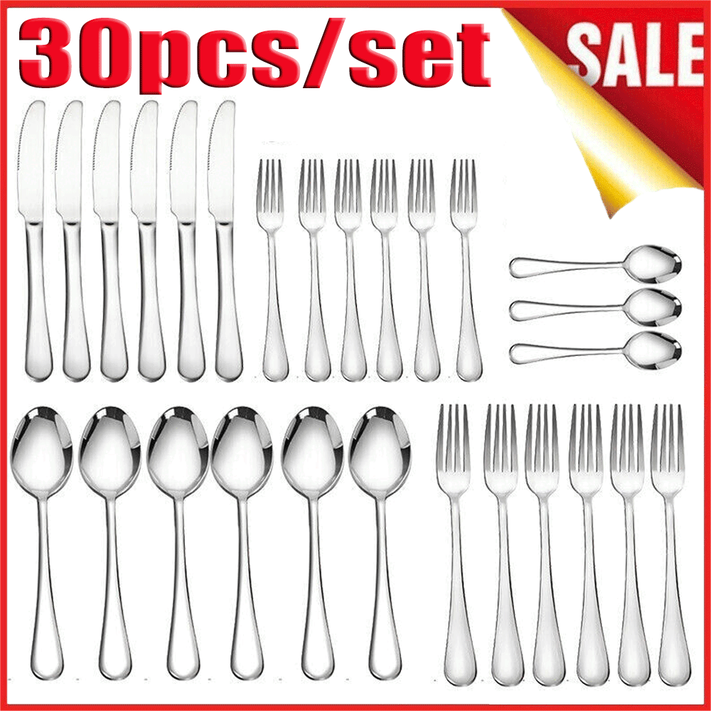 30 Piece Viner Mirror Polished Stainless Steel Cutlery Set Flatware For
