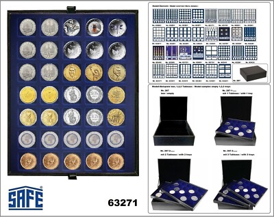 SAFE 63271 Nova deluxe Münztableaus LEFA DESIGN 35x eckige Fächer 27 - 28 mm