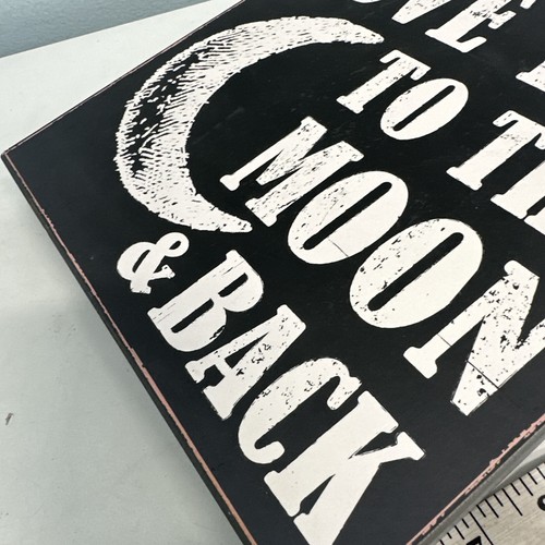 Love You To the Moon & Back 10x10 arte in legno autoportante o appendibile NUOVO - Foto 14 di 14
