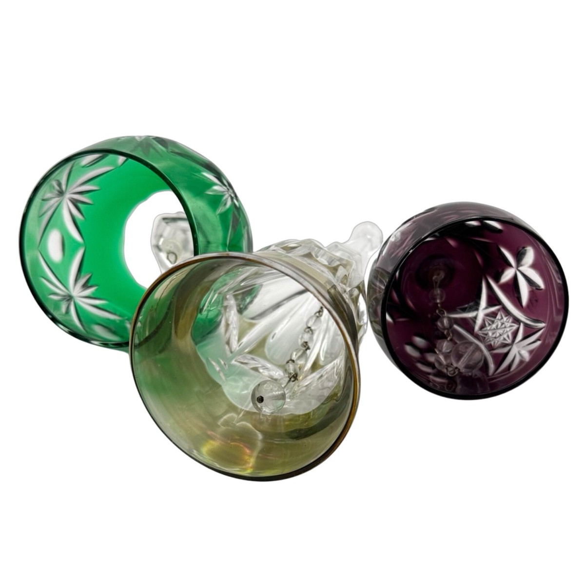 Vintage unique cut crystal bell (set of 3) | eBay