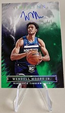 Wendell Moore Jr Panini Origins 2022-23 Rookie Autograph Green on card SSP 5/5