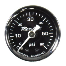 Marshall Gauge 0-60 Psi Fuel Oil Pressure Gauge Black 1.5 Diameter 18 Npt