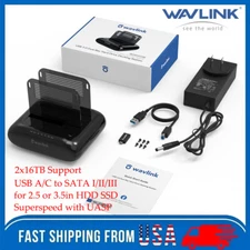 2.5" 3.5" External Hard Drive Enclosure USB3.0 to SATA HDD/SSD Case 2x16TB UASP