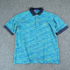 Tail Vintage 90s Golf Polo Shirt Mens Large Blue Green Space Dye Knit USA Made