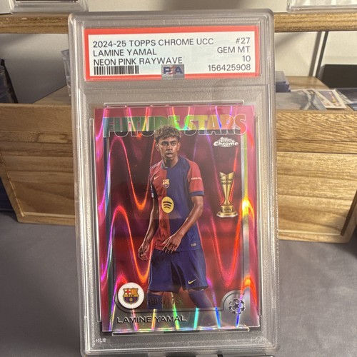 Topps Chrome UCC Lamine Yamal Future Stars Neon Pink Raywave /175 PSA 10