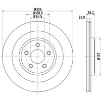 Hella Bremsscheiben Hinten Ø326 InnenbelüFtet FüR Jaguar S-Type Xj Xf Sportbrake