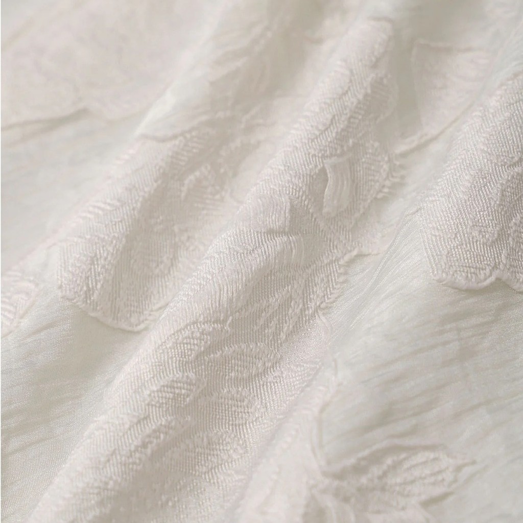 White Textured Square Neck Slip Mini Dress XS