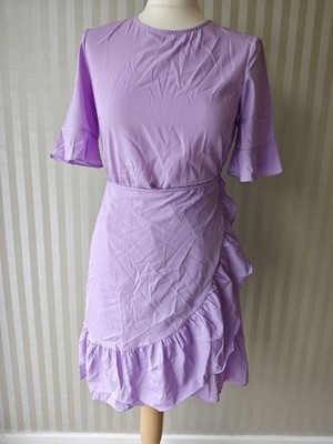 Vero Moda Vmhenna fließendes Lagenlook Wickel Sommerkleid - Flieder/Lavendel - Small - Neu mit Etikett