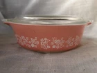 Vintage Pyrex Pink  Gooseberry 471 - 1 pt Pint Casserole Dish w/Lid 470-C