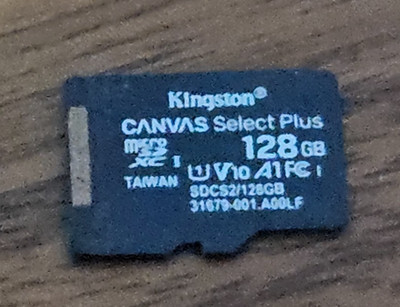 KINGSTON 128GB Canvas Select Plus MicroSDXC SD Card UHS-I Class 10 A1 U1
