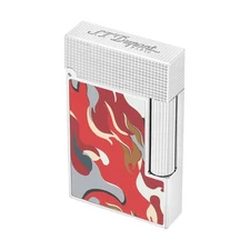 S.T. Dupont Ligne 2 Lighter, Red Camouflage / Palladium C16051