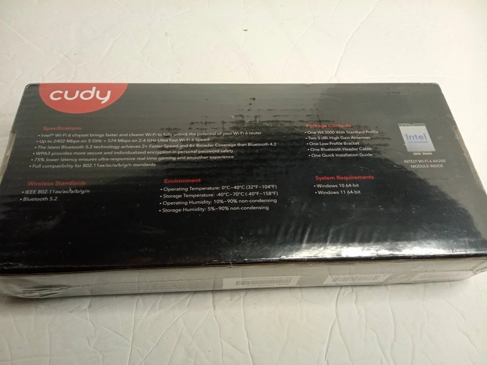 Cudy AX 3000 Wi-Fi 6 Bluetooth 5.0 PCIe Adapter WE3000 1.0 - NEW SEALED UNOPENED - Image 4 of 4