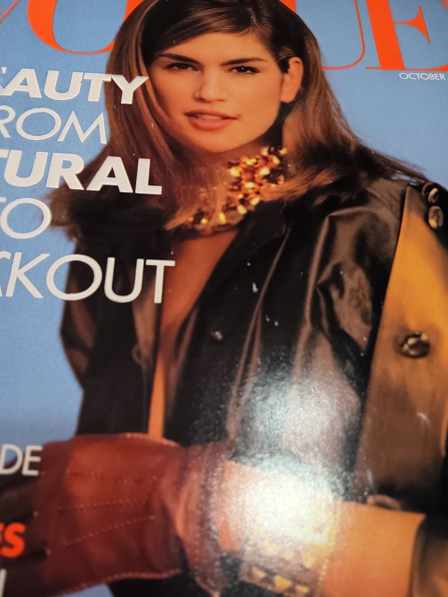 VOGUE MAGAZINE OCTOBER 1990 CINDY CRAWFORD DEMARCHELIER AVA