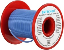 BNTECHGO 22 Gauge Silicone Wire Spool 100 ft Blue Flexible 22 AWG Stranded Tinne