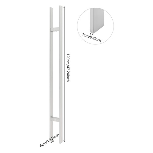 H-shaped Stainless Steel Sliding Door Handle Pull Handles Double Sided Handles - Picture 2 of 12