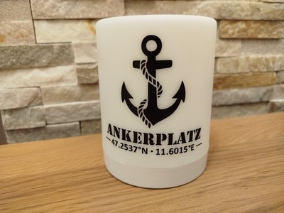 LED Lampe Ankerplatz Heimathafen *NEU*RGB dimmbar USB-C personalisiert Geschenk