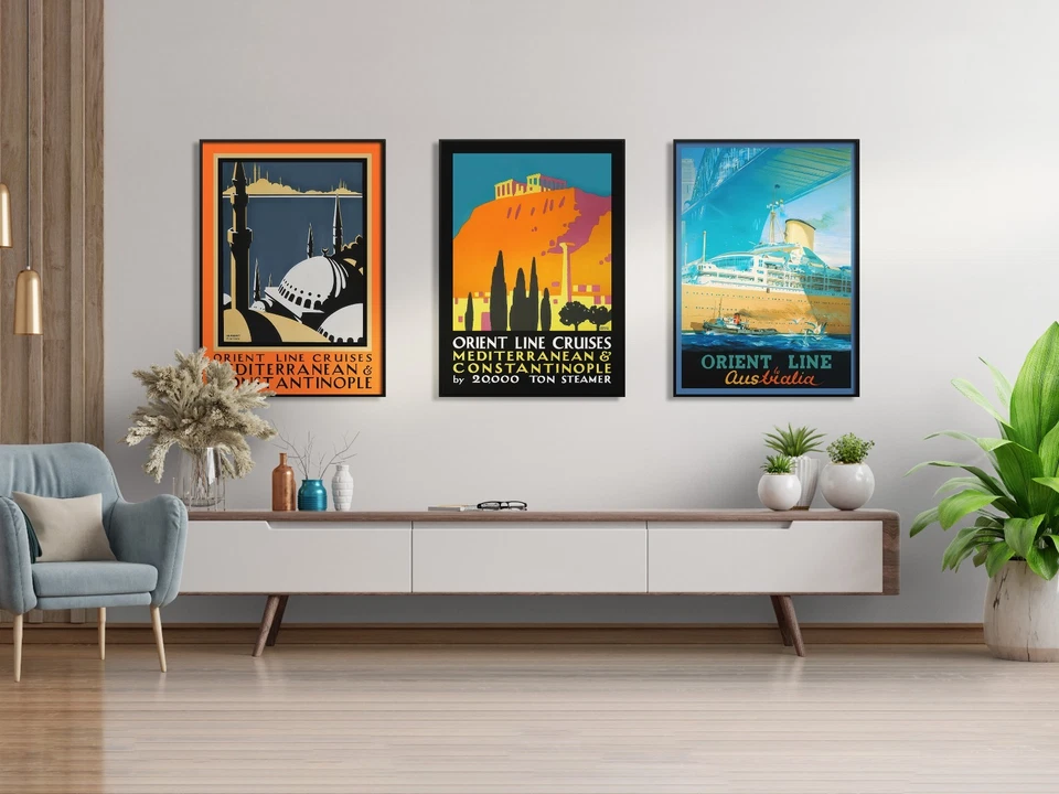 Australia, Travel Poster 1950s – Vintage Cruise Ship Wall Art, retro wall decor - Image 2 of 4