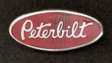 Vintage Peterbilt Truck Logo Red Oval Emblem Posts On Back 1 34 X 34 Inch