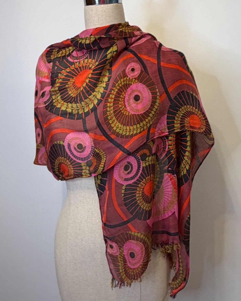 Multi Color Geometric Pattern Lightweight Scarf/W… - image 1