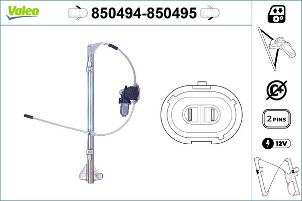 NEU - Valeo 850494 Fensterheber Passend FüR Iveco Passend FüR Nissan Opel-image