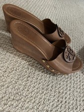 Tory Burch Clog Leather Sandal Heel Slide Shoes Womens Size 8 M
