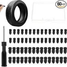 60Pcs Tire Repair Rubber Nail with Screwdriver, Tire Plug Repair Kit, User-Frien
