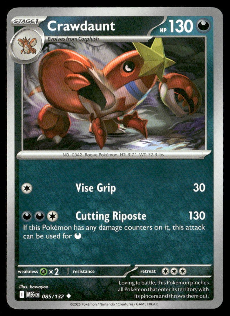 Crawdaunt 085/132 ME01 Mega Evolution U NM Pokémon — English