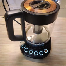 Viante KET-100B Black Hot Tea Maker Electric Glass Kettle With Tea Infuser 1500W