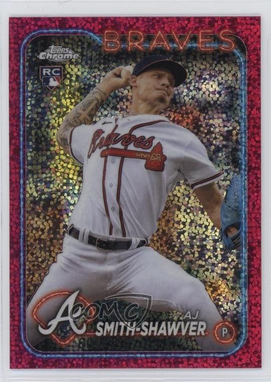 2024 Topps Chrome Magenta Speckle Refractor /350 AJ Smith-Shawver #19 1l2