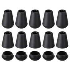 16Pcs Plastic Cord Lock Bell End Stopper Cord End Lock Rope Fastener Black