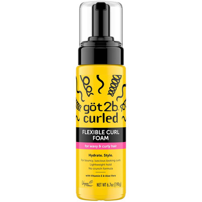 Got2B Curled Flexible Curl Foam, 6.7 Fl Oz, Hair Mousse for Frizz Control and He