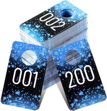 200 Pieces Consecutive Plastic Live Sale Number Tags, Blue
